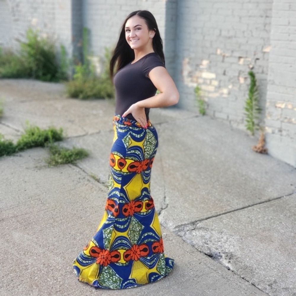 Custom Handmade‎ floral print high waste skirt size 4